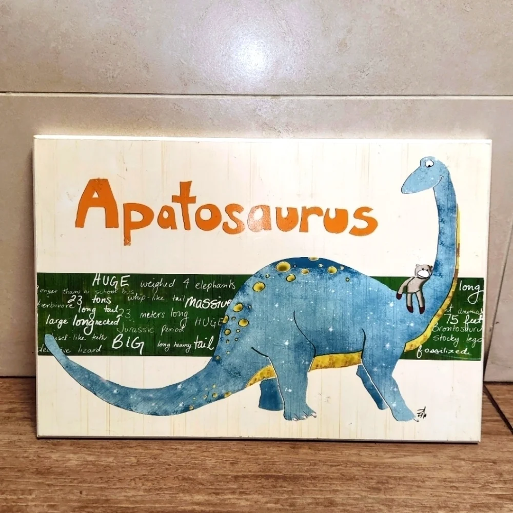 Stupell Industries Kids Room Art Stegosaurus Dinosaurs Wall Plaques Set Of 2